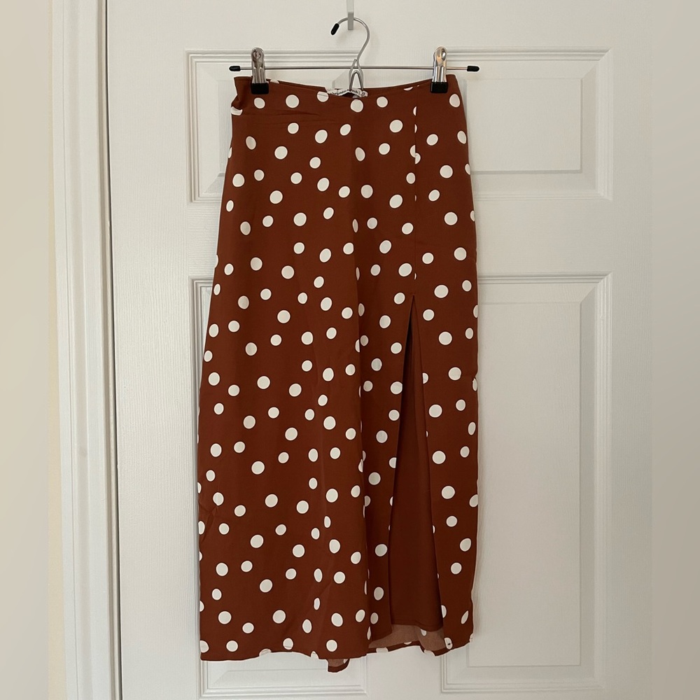 A&F Brown Polkadot Midi Dress XS NWOT